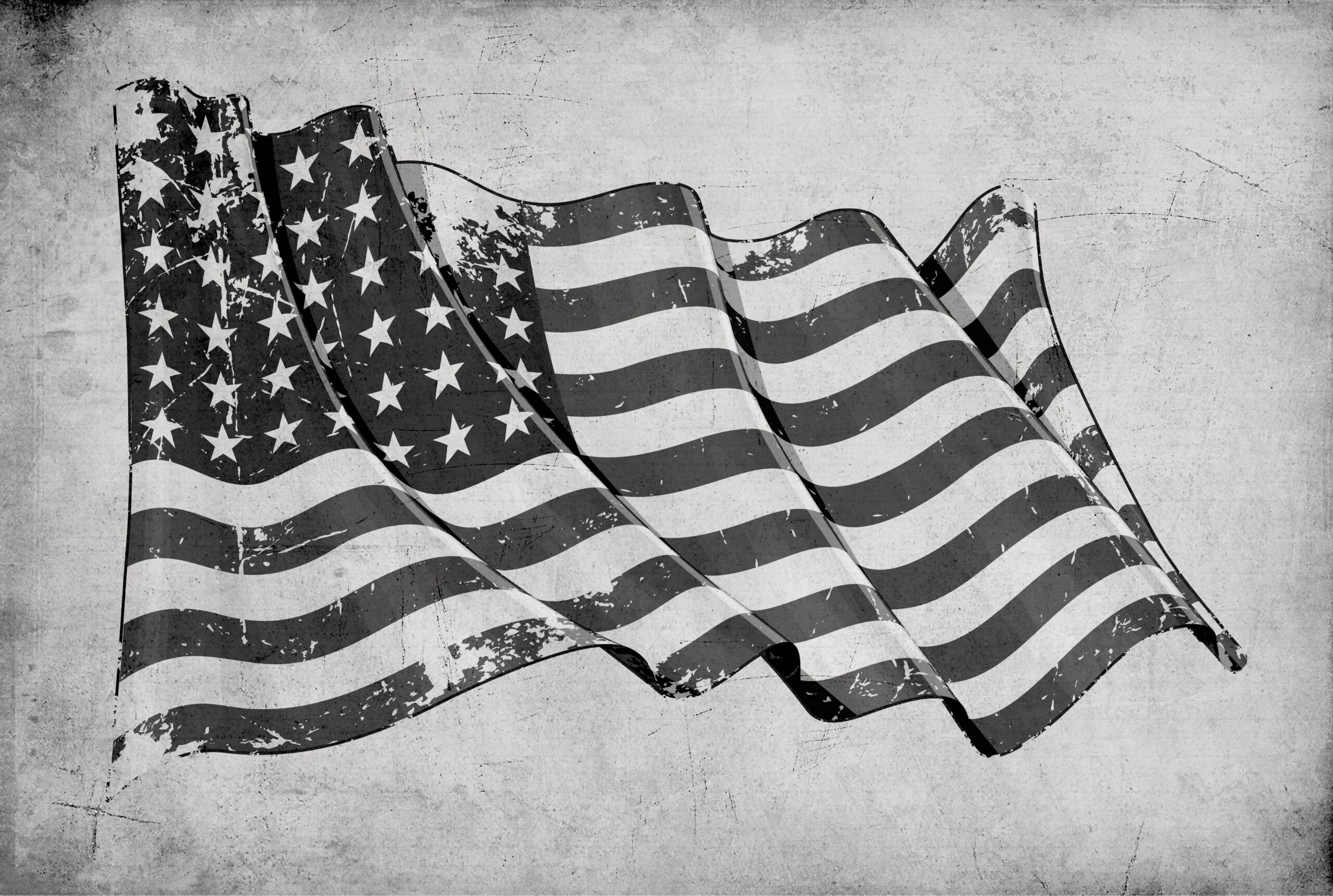 american flag waving in the wind drawing